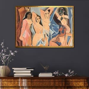 Pablo Picasso Les Demoiselles d&#39;Avignon Art Poster – Cubism Print with Bold Colors & Geometric Shapes, Modern Wall Decor for Art Lovers