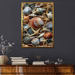 Seashells Canvas Art: Coastal Theme Artwork