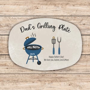 Daddy&#39;s Grilling Plate, Custom Serving Platter, Fathers Day Gift from Kids, Personalized Platter, BBQ Grilling Gifts, Kitchen Gifts for Dad