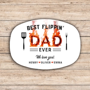 Daddy&#39;s Grilling Plate, Custom Serving Platter, Fathers Day Gift from Kids, Personalized Platter, BBQ Grilling Gifts, Kitchen Gifts for Dad