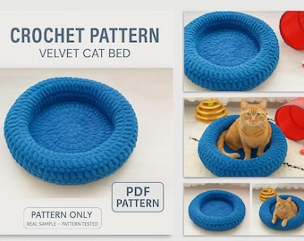 Crochet Velvet Cat Bed Pattern: Easy DIY Pet Nest (PDF Download)