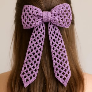 Crochet Bow Pattern – Elegant Lace Hair Bow – PDF Summer Accessory Tutorial