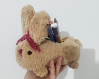 Bunny Pencil Case Crochet Pattern: Easy 1-Hour Plush Pouch (PDF Pattern