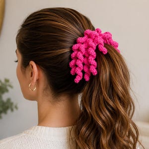 Crochet Curly Hair Tie Pattern PDF, Spiral Scrunchie Crochet Tutorial, Curly Ponytail Holder Pattern, DIY Hair Accessory PDF