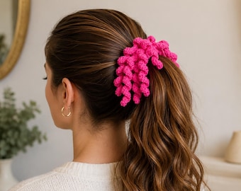 Crochet Curly Hair Tie Pattern PDF, Spiral Scrunchie Crochet Tutorial, Curly Ponytail Holder Pattern, DIY Hair Accessory PDF
