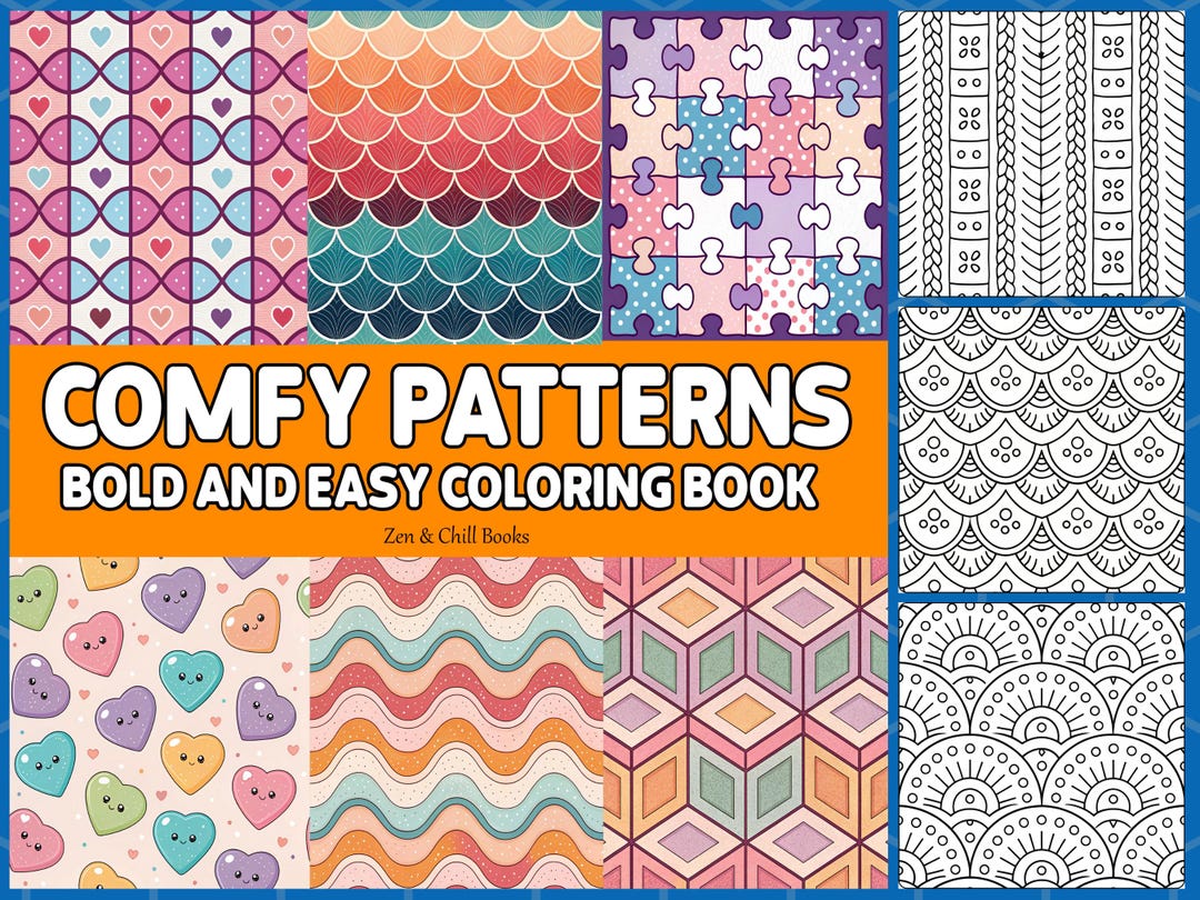 Comfy Patterns - Bold and Easy Coloring Book (electronic File as PDF ...