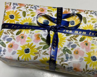 12 mm Personalized Ribbon –  “Thank you mom for everything” or custom message Print with name– Custom Gift Wrap ribbon for Mother’s Day
