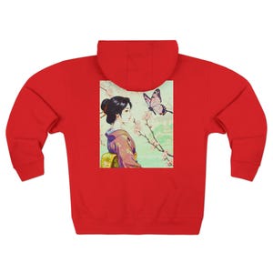 Butterflies of the World Ukiyoe Series NO.24, Unisex Zip Hoodie -Vintage Nature Lovers Gift, Japanese Art, Botanical Clothing, Unique Hooded