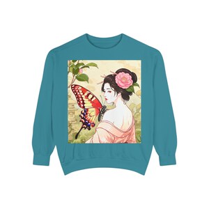 World Butterfly Ukiyoe Series No.8, Sweatshirt, Gift for Nature Lovers, Unique Butterfly Art Jumper, Unisex Pullover, Vintage Style