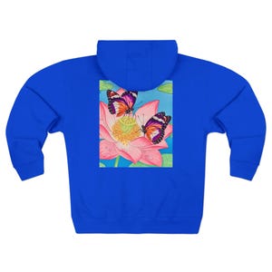 Butterflies of the World Ukiyoe Series NO.4, Unisex Zip Hoodie -Vintage Nature Lovers Gift, Japanese Art, Botanical Clothing, Unique Hooded