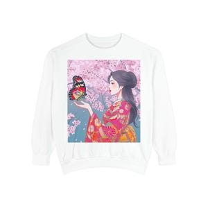 World Butterfly Ukiyoe Series No.21, Sweatshirt, Gift for Nature Lovers, Unique Butterfly Art Jumper, Unisex Pullover, Vintage Style