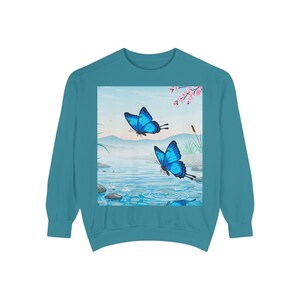 World Butterfly Ukiyoe Series No.15, Sweatshirt, Gift for Nature Lovers, Unique Butterfly Art Jumper, Unisex Pullover, Vintage Style