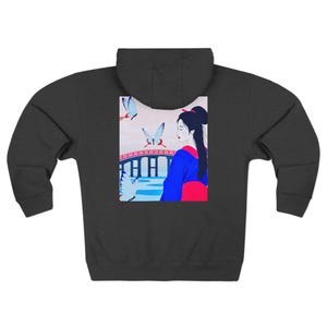 Butterflies of the World Ukiyoe Series NO.22, Unisex Zip Hoodie -Vintage Nature Lovers Gift, Japanese Art, Botanical Clothing, Unique Hooded