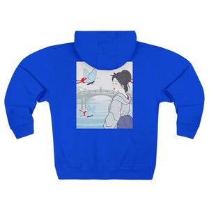 Butterflies of the World Ukiyoe Series NO.23, Unisex Zip Hoodie -Vintage Nature Lovers Gift, Japanese Art, Botanical Clothing, Unique Hooded