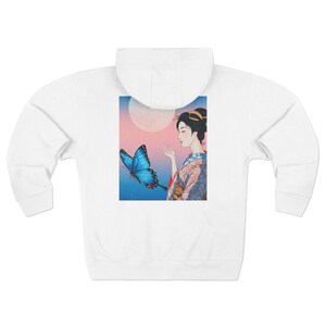 Butterflies of the World Ukiyoe Series NO.5, Unisex Zip Hoodie -Vintage Nature Lovers Gift, Japanese Art, Botanical Clothing, Unique Hooded