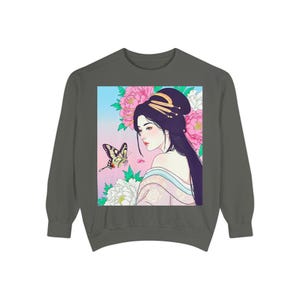 World Butterfly Ukiyoe Series No.18, Sweatshirt, Gift for Nature Lovers, Unique Butterfly Art Jumper, Unisex Pullover, Vintage Style