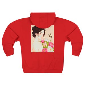 Butterflies of the World Ukiyoe Series NO.20, Unisex Zip Hoodie -Vintage Nature Lovers Gift, Japanese Art, Botanical Clothing, Unique Hooded
