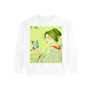 World Butterfly Ukiyoe Series No.17, Sweatshirt, Gift for Nature Lovers, Unique Butterfly Art Jumper, Unisex Pullover, Vintage Style