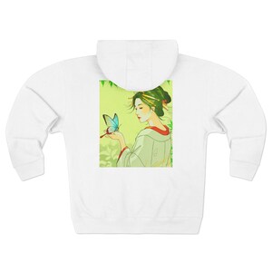 Butterflies of the World Ukiyoe Series NO.17, Unisex Zip Hoodie -Vintage Nature Lovers Gift, Japanese Art, Botanical Clothing, Unique Hooded