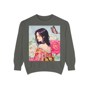 World Butterfly Ukiyoe Series No.6, Sweatshirt, Gift for Nature Lovers, Unique Butterfly Art Jumper, Unisex Pullover, Vintage Style