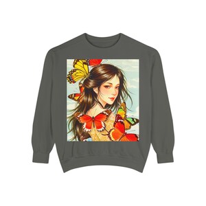 World Butterfly Ukiyoe Series No.14, Sweatshirt, Gift for Nature Lovers, Unique Butterfly Art Jumper, Unisex Pullover, Vintage Style