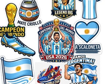 Adesivi 3D Coppa del Mondo 2026 | Adesivo "Game On World Football" | Adesivi con citazioni sul calcio | PNG stampabili | Digitale