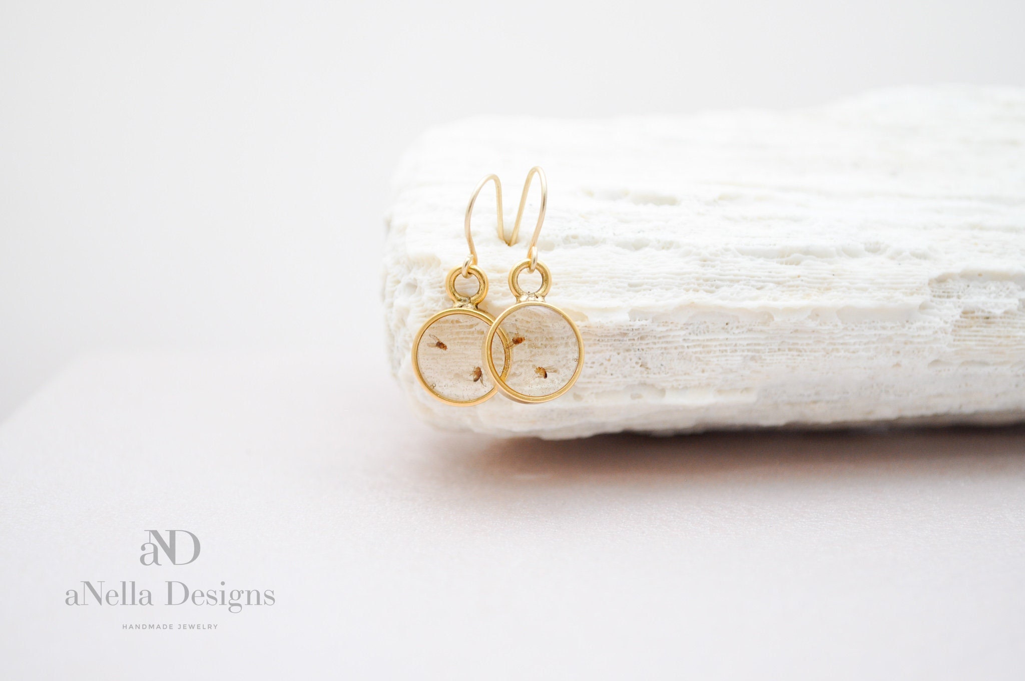 REAL Fruit fly earrings in resin, Drosophila lab, PhD graduation gift, Science Jewelry, Biology, Neuroscience, Genetics Biotech lab, insect
