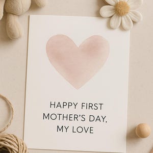 Digital Baby Shower Card – New Mom Gift – Printable First Mother’s Day Card – Minimalist Card PNG PDF JPEG – Mom to Be Digital Download
