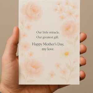 Printable Mother&#39;s Day Card for New Mom – First Mother&#39;s Day Gift – Minimalist Baby Shower Card – Digital Download PNG PDF JPEG Gift for Mom
