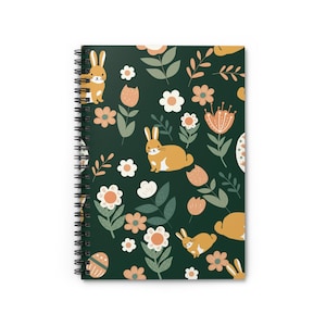 Spiralblock mit Blumen Hase