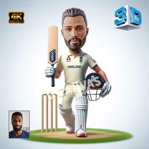 Custom Male Cricket Player Caricature, Cricket Cartoon Portrait, Gift for Cricket Player, Baseball Cartoon, Custom Cartoon, Funny Gift