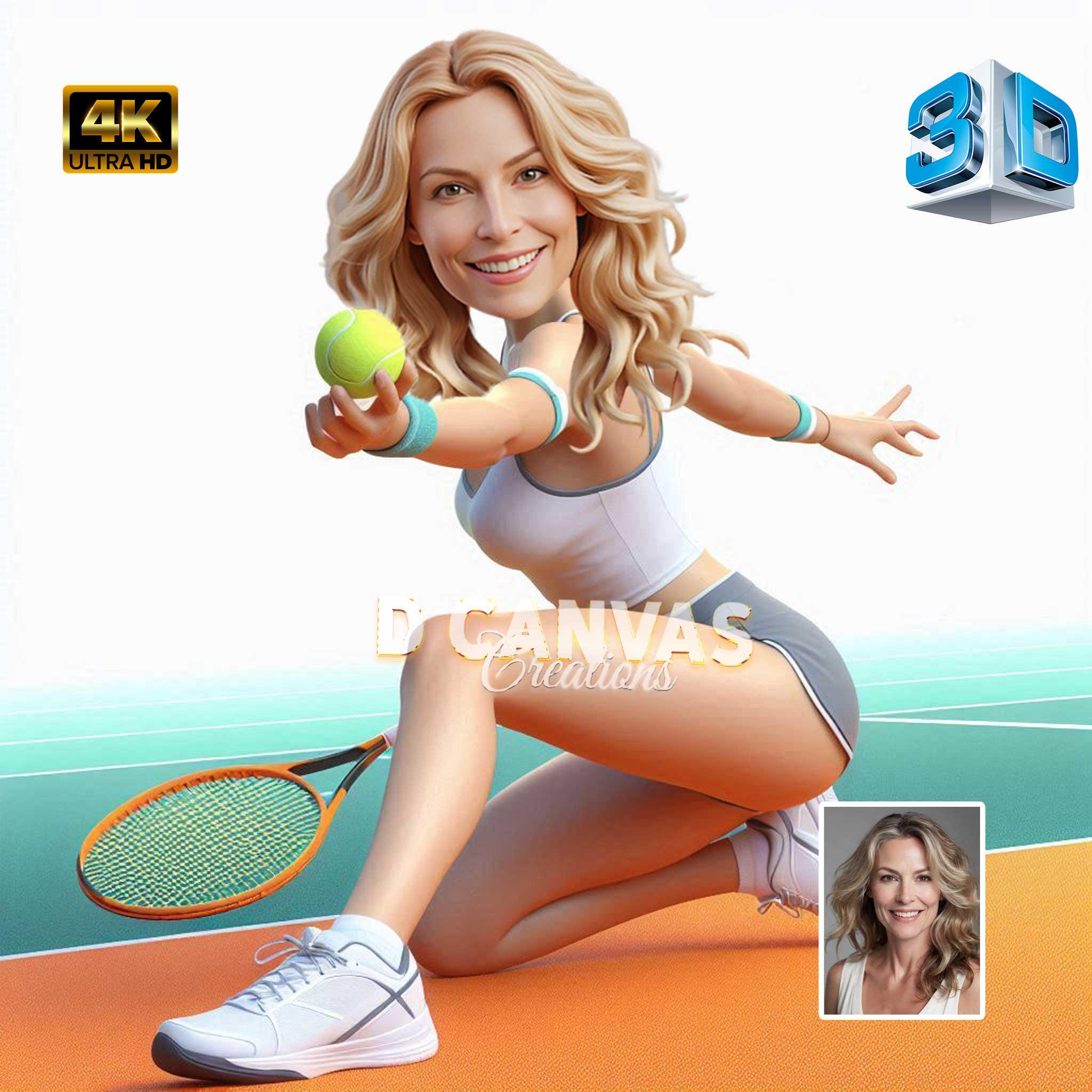 M34622 Tennis (Damen) Pokal-Figur Mit Marmorsockel Inkl. Beschriftung