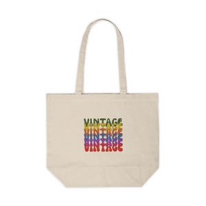 Vintage Canvas Tote Bag - Eco-Friendly Shopping, Beach Outing, Gym, Gift, Market, Retro Style