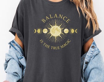 Celestial Sun and Moon Shirt: Spiritual Yin Yang Tee