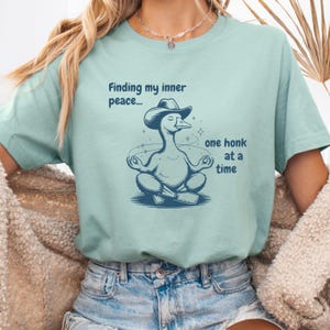 Finding My Inner Peace Goose Shirt, Funny Spiritual Tee, Self Care Gift, Mindfulness T-shirt, Meditating Goose Shirt, Goose T-shirt