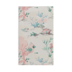 Coastal Coral Hand Towel, Nautical Decor, Kitchen Towel, Bathroom Accessory, Ocean-Inspired Gift