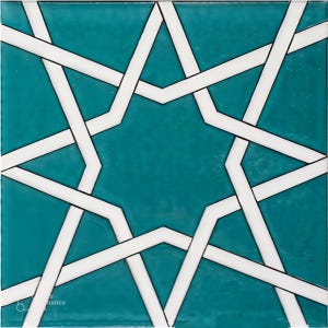 Keramische tegel Seltsjoekse ster 20 x 20 – handgemaakt muurdecor met patroon