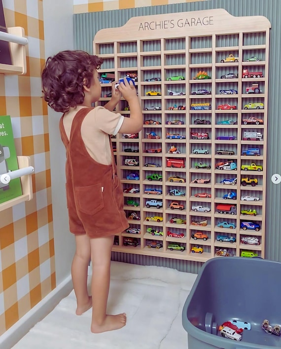 Wooden Toy Car Garage for 1/64 Scale • Toddler Boy Gift • Personalization Included