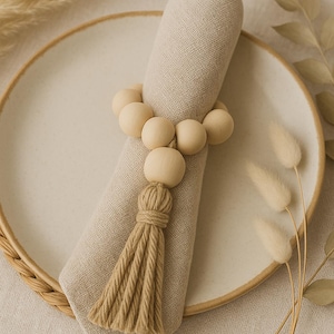 wooden bead napkin ring