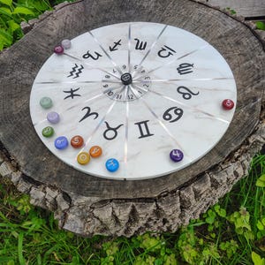 Roda astrológica com ímãs planetários, mapa astral magnético feito à mão, pacote de leitura disponível, rastreador de trânsito, presente astrológico