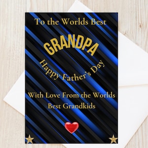 Biglietto d'auguri per la festa del papà del nonno - Biglietto elegante per il nonno dai nipoti - Biglietto d'auguri stampabile per il nonno - Non dimenticare il nonno in questa festa del papà
