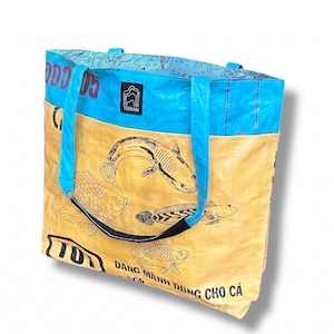 Recycled Barrel Tote Bag Yellow Fish