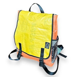 Eco Friendly Large Day Backpack Yellow Tangerine