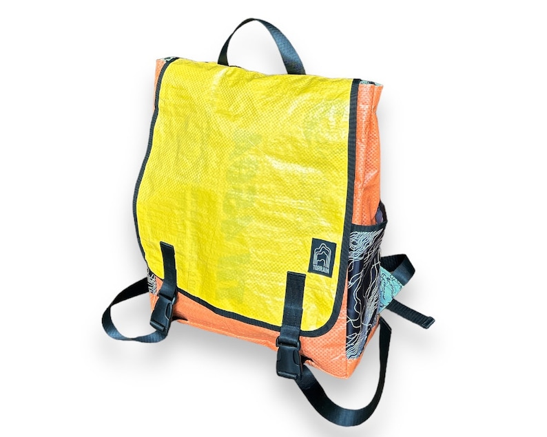 Eco Friendly Large Day Backpack Yellow Tangerine