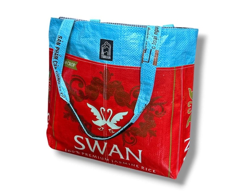 Recycled Barrel Tote Bag Swan