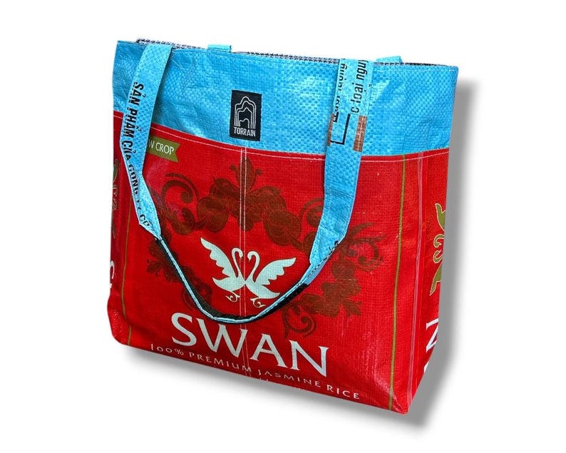 Recycled Barrel Tote Bag Swan