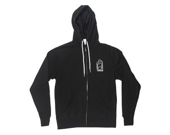 Phases Unisex Graphic Zip Hood Fleece - Black