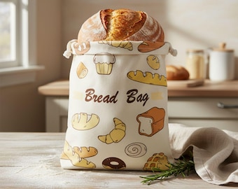 Bolsa reutilizable de lino y cera de abeja para pan, almacenamiento de masa madre, producto ecológico.