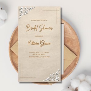 Pearls Bridal Shower Invitation Bridal Shower Pearls Invitation Editable Bridal Shower Invitation pearls Bridal Shower Invite Pearl Template
