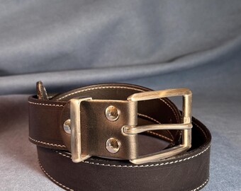 Hand-made leather belt